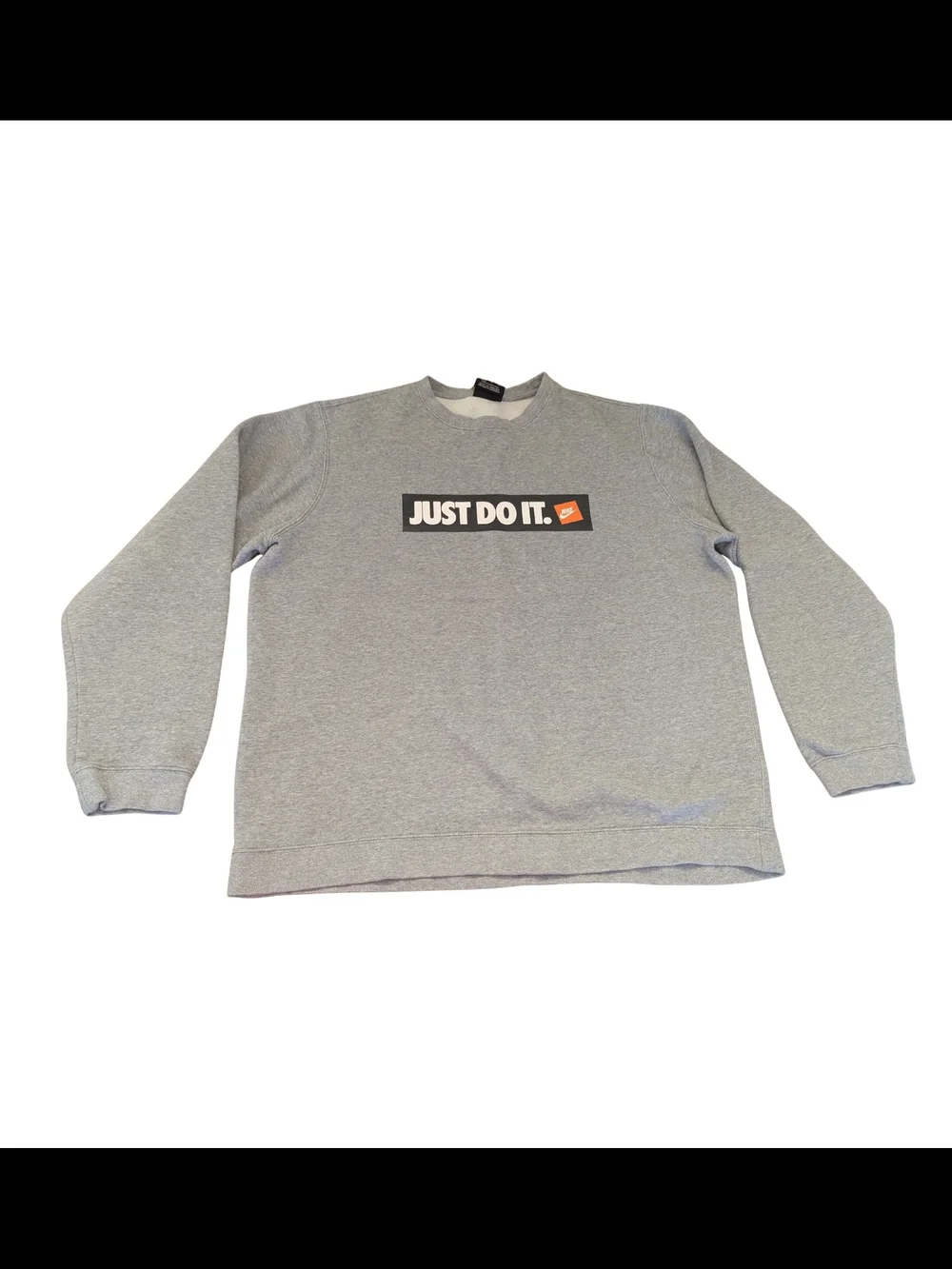 EUC Nike Mens XL Just Do It Graphic Crewneck Sweatshirt Gray